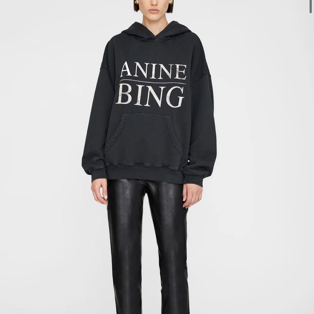 Anine Bing Black Hoodie Sweater
